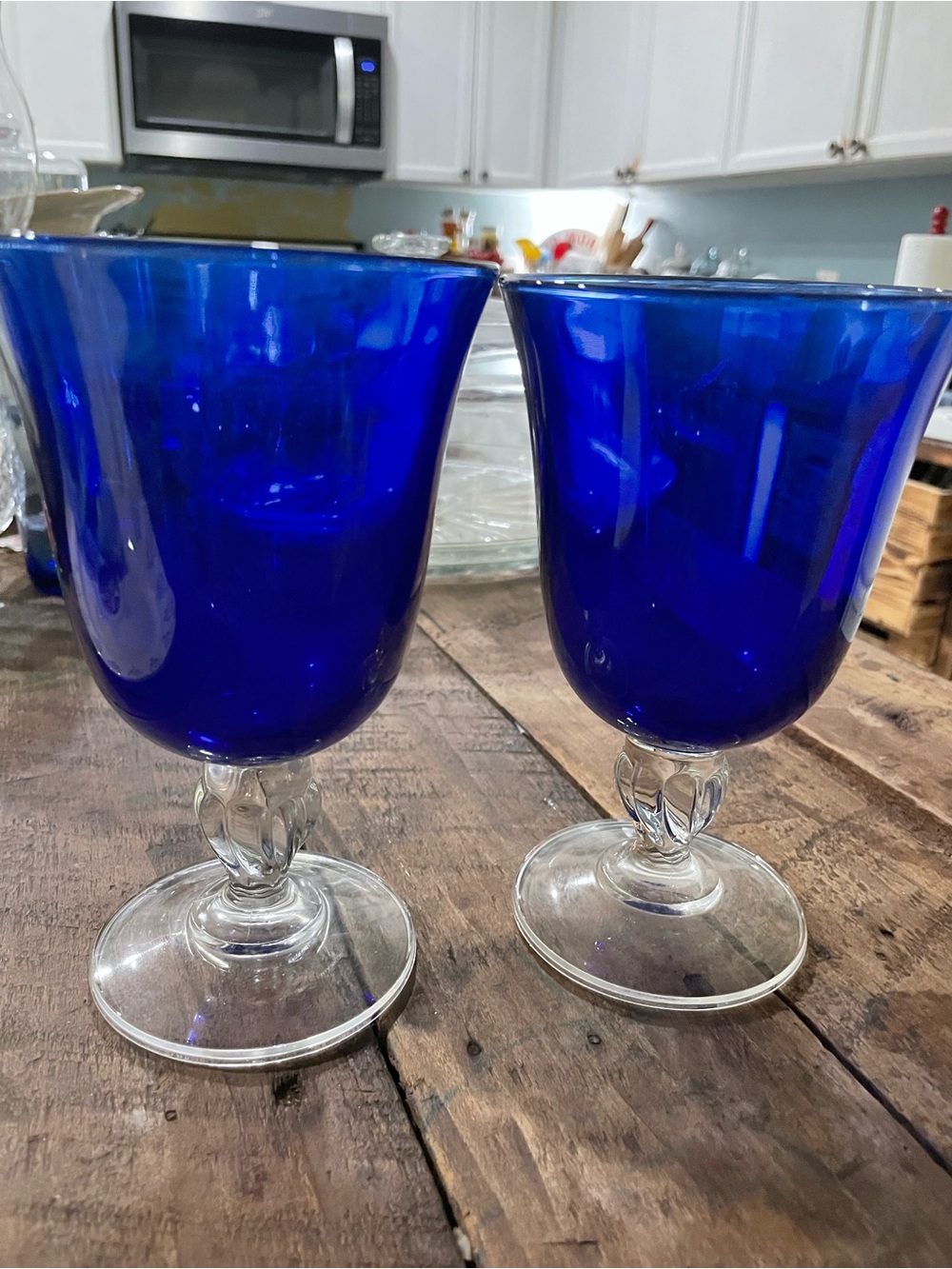 Cristal d’Arques Cobalt Blue Glass Goblet - Set of 2